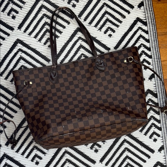 fashion bag Handbags - ❤️Elegant Brown Checkered Tote Bag & Dust Bag